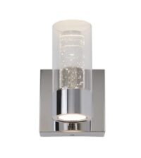 Artika Essence 4.3 in. 1-Light Chrome LED Modern Indoor Wall Sconce with Bubble Glass for Hallway and Bathroom
