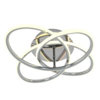 Artika FM-SB-CR10 Swirl Butterfly 16 in. 1-Light Chrome Modern LED Flush Mount Ceiling Light for Kitchen and Bedroom