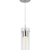 Artika OME1LB-HD2D Essence 1-Light Chrome Modern Integrated LED Ceiling Hanging Pendant Light for Kitchen Island with Bubble Glass Diffuser