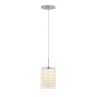 Artika PDT-1CC Crystal Cube 5.5-Watt Modern Integrated LED Chrome Hanging Pendant Light with Glass Shade for Kitchen Island