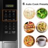 BLACK+DECKER EM925AB9 Digital Microwave Oven with Turntable Push-Button Door, Child Safety Lock, Stainless Steel, 0.9 Cu Ft