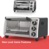 BLACK+DECKER TO1756SB 4-Slice Toaster Oven, Even Toast, 4 Cooking Functions Bake, Broil, Toast and Keep Warm, Removable Crumb Tray, Timer