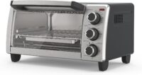 BLACK+DECKER TO1756SB 4-Slice Toaster Oven, Even Toast, 4 Cooking Functions Bake, Broil, Toast and Keep Warm, Removable Crumb Tray, Timer