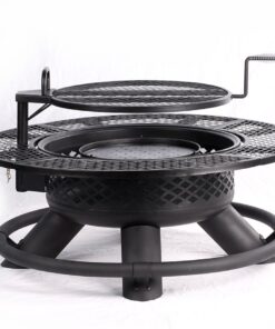 Big Horn SRFP96 47.24-in W Black Steel Wood-Burning Fire Pit