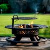 Big Horn SRFP96 47.24-in W Black Steel Wood-Burning Fire Pit