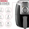 CHEFMAN Small, Compact Air Fryer Healthy Cooking, 2 Qt, Nonstick, User Friendly and Adjustable Temperature Control w/ 60 Minute Timer & Auto Shutoff, Dishwasher Safe Basket, BPA - Free, Black