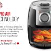 CHEFMAN Small, Compact Air Fryer Healthy Cooking, 2 Qt, Nonstick, User Friendly and Adjustable Temperature Control w/ 60 Minute Timer & Auto Shutoff, Dishwasher Safe Basket, BPA - Free, Black