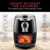 Chefman Small Compact Air Fryer Healthy Cooking, 2 Qt Nonstick, User Friendly and Adjustable Temperature Control w/ 60 Minute Timer & Auto Shutoff, Dishwasher Safe Basket, BPA-Free, 2 Quart, Black