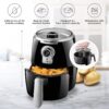 Chefman Small Compact Air Fryer Healthy Cooking, 2 Qt Nonstick, User Friendly and Adjustable Temperature Control w/ 60 Minute Timer & Auto Shutoff, Dishwasher Safe Basket, BPA-Free, 2 Quart, Black