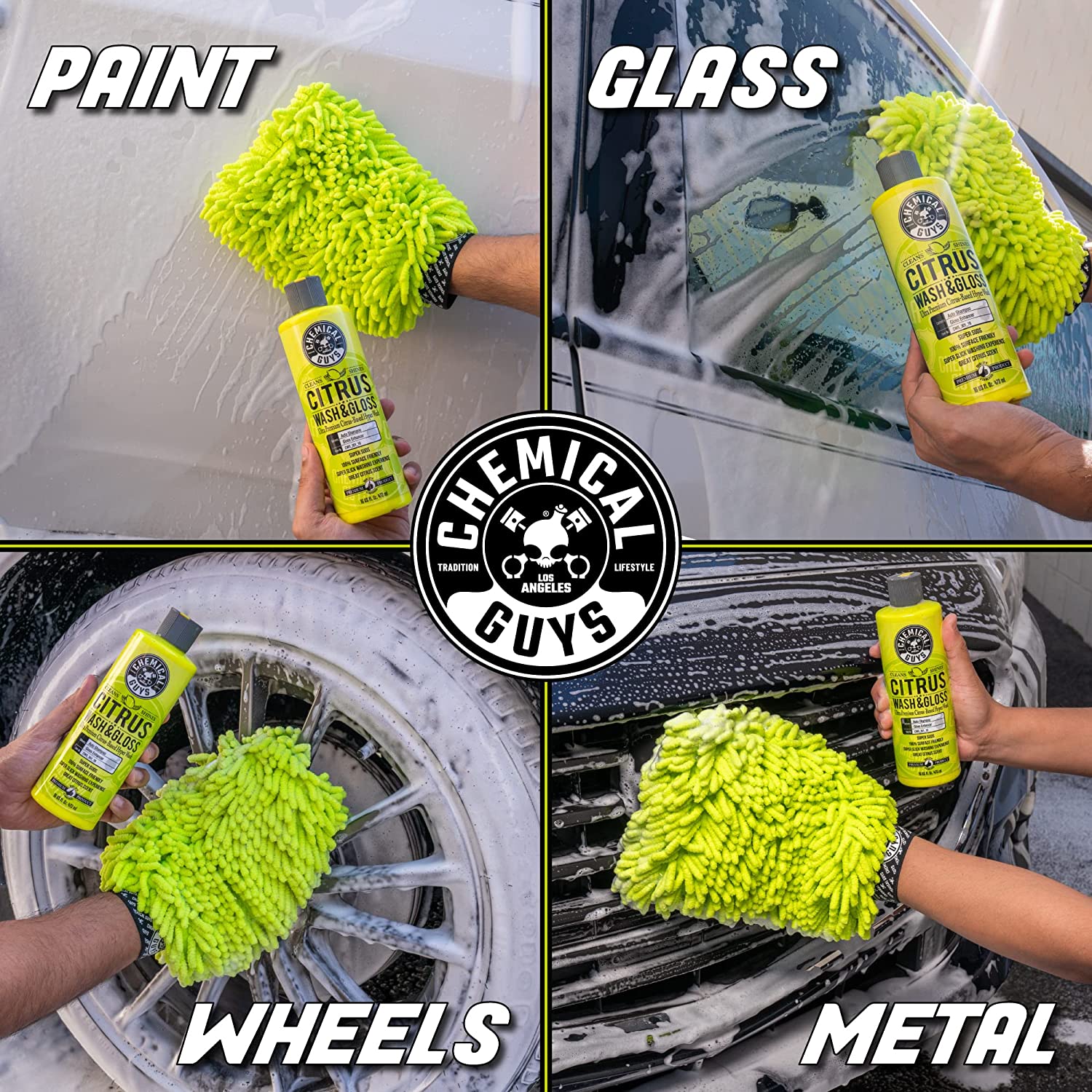 Chemical Guys HOL357 Clean & Shine Car Wash Starter Kit – Safe for Cars,  Trucks, Motorcycles, SUVs, Jeeps, RVs & More (7 Items, Including 3 16 oz.  Car Detailing Chemicals) –