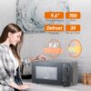 Commercial Chef 0.6 Cu. Ft. Countertop Microwave Oven, Mechanical Dial Controls, 700W, Pull Handle Door, 6 Power Levels, CHM660B, Black
