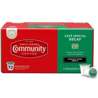 Community Coffee Café Special Decaf 72 Count Coffee Pods Medium-Dark Roast Decaf, Compatible with Keurig 2.0 K-Cup Brewers, 72 Count (Pack of 1)