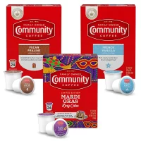 Community Coffee Flavored Pods Variety Pack 72 Count Medium Roast and Flavored, Compatible with Keurig 2.0 K-Cup Brewers (24 Count, Pack of 3)