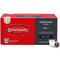 Community Coffee Signature Blend 72 Count Coffee Pods Dark Roast, Compatible with Keurig 2.0 K-Cup Brewers, Box of 72 Pods