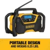 DEWALT DCR028B 12-Volt or 20-Volt Max Water Resistant Cordless Bluetooth Jobsite Radio Bluetooth Adapter