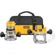 DEWALT DW618PKB 1/4-in and 1/2-in-Amp 2.25-HP Variable Speed Combo Fixed/Plunge Corded Router Soft Case (Tool Only)