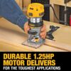 DEWALT DWP611 1/4-in-Amp 1.25-HP Variable Speed Fixed Corded Router (Tool Only)