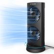 Dr. Prepare Tower Fan Oscillating Fan, Portable Desk Fan with 3-Speed Options, Dual Air Circulation, 110° Oscillation, 3 Timers, Personal Quiet Table Fan for Home Office Desktop Bedroom, 12 inch