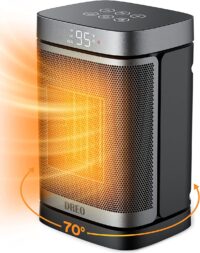 Dreo Portable Space Heater, 70°Oscillating Electric Heaters with Digital Thermostat, 1500W PTC Ceramic Heater, 4 Modes, 12h Timer, Safety Quiet Heating, Small Heater for Bedroom, Office, Indoor Use
