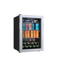 EdgeStar BWC91SS 17-in W 80-Can Capacity Black Cabinet; Stainless Steel Door Freestanding Beverage Refrigerator