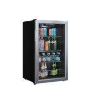 EdgeStar 18.875-in W 105-Can Capacity Black Cabinet; Stainless Steel Door Freestanding Beverage Refrigerator
