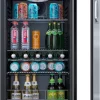 EdgeStar BWC121SS 18.875-in W 105-Can Capacity Black Cabinet; Stainless Steel Door Freestanding Beverage Refrigerator