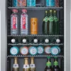 EdgeStar BWC121SS 18.875-in W 105-Can Capacity Black Cabinet; Stainless Steel Door Freestanding Beverage Refrigerator