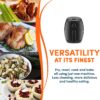 Elite Gourmet EAF-0201 Personal 2.1 Qt. Compact Space Saving Electric Hot Air Fryer Oil-Less Healthy Cooker, Timer & Temperature Controls, PFOA/PTFE Free, 1000W, Quart Analog, Black