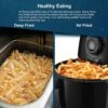 Elite Gourmet EAF-0201 Personal 2.1 Qt. Compact Space Saving Electric Hot Air Fryer Oil-Less Healthy Cooker, Timer & Temperature Controls, PFOA/PTFE Free, 1000W, Quart Analog, Black