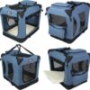 EliteField 3-Door Collapsible Soft-Sided Dog Crate (Blue Gray)