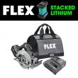 FLEX FX2141-1J STACKED LITHIUM 24-Volt 7-1/4-in Brushless Cordless Circular Saw Kit (1-Battery and Charger Included)