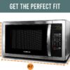 Farberware FMO11AHTBKB Countertop Microwave 1.1 Cu. Ft. 1000-Watt Compact Microwave Oven with LED lighting, Child lock, and Easy Clean Interior, Stainless Steel Interior & Exterior