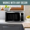 Farberware FMO11AHTBKB Countertop Microwave 1.1 Cu. Ft. 1000-Watt Compact Microwave Oven with LED lighting, Child lock, and Easy Clean Interior, Stainless Steel Interior & Exterior