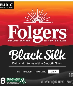 Folgers Black Silk Dark Roast Coffee 192 Keurig K-Cup Pods