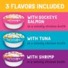 Friskies Purina Grain Free Wet Cat Food Complement Variety Pack Lil' Soups with Salmon Tuna or Shrimp - (30) 1.2 oz. Cups