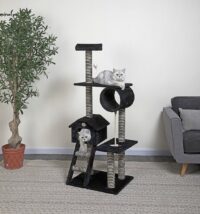 Go Pet Club 60-in Sisal Posts Cat Tree Condo, Black