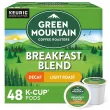 Green Mountain Coffee Roasters Breakfast Blend Decaf Single-Serve Keurig K-Cup Pods Light Roast Coffee 48 Count