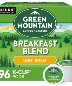Green Mountain Coffee Roasters Breakfast Blend Single-Serve Keurig K-Cup Pods Light Roast Coffee 96 Count