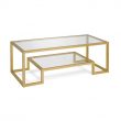 Hailey Home  Athena Gold Glass Glam Coffee Table
