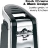Hamilton Beach (76606ZA) Smooth Touch Electric Automatic Can Opener with Easy Push Down Lever, Opens All Standard-Size and Pop-Top Cans, Extra Tall, Black and Chrome