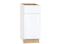 Hampton Bay KB15-SW Hampton Satin White Raised Panel Stock Assembled Base Kitchen Cabinet with Drawer Glides (15 in. x 34.5 in. x 24 in.)