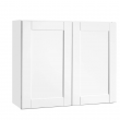 Hampton Bay KW3630-SSW Shaker Satin White Stock Assembled Wall Kitchen Cabinet (36 in. x 30 in. x 12 in.)