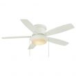 Hampton Bay YG216-MWH Roanoke 48 in. LED Indoor/Outdoor Matte White Ceiling Fan with Light Kit