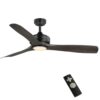 Home Decorators Collection 102L60MBKDDW Bayshire 60 in. LED Indoor Outdoor Matte Black Ceiling Fan with Remote Control and White Color Changing Light Kit