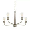 Home Decorators Collection 1034HDCANDI Palermo Grove 5-Light Antique Nickel Chandelier with Wood Accents, Rustic Farmhouse Dining Room Chandelie
