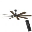 Home Decorators Collection 52106 Makenna 60 in. White Color Changing Integrated Outdoor LED Matte Black Ceiling Fan with Light Kit, DC Motor and Remote
