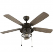 Home Decorators Collection 59201 Shanahan 52 in. Indoor Outdoor LED Bronze Ceiling Fan with Light Kit, Downrod and Reversible Blades