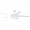 Home Decorators Collection YG528-WH Portwood 60 in. LED Outdoor White Ceiling Fan