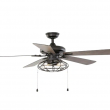Home Decorators Collection YG629A-MBK Ellard 52 in. LED Indoor Matte Black Ceiling Fan with Light