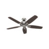 Hunter 53090 Builder Deluxe 52 in. Indoor Brushed Nickel Ceiling Fan with Light Kit